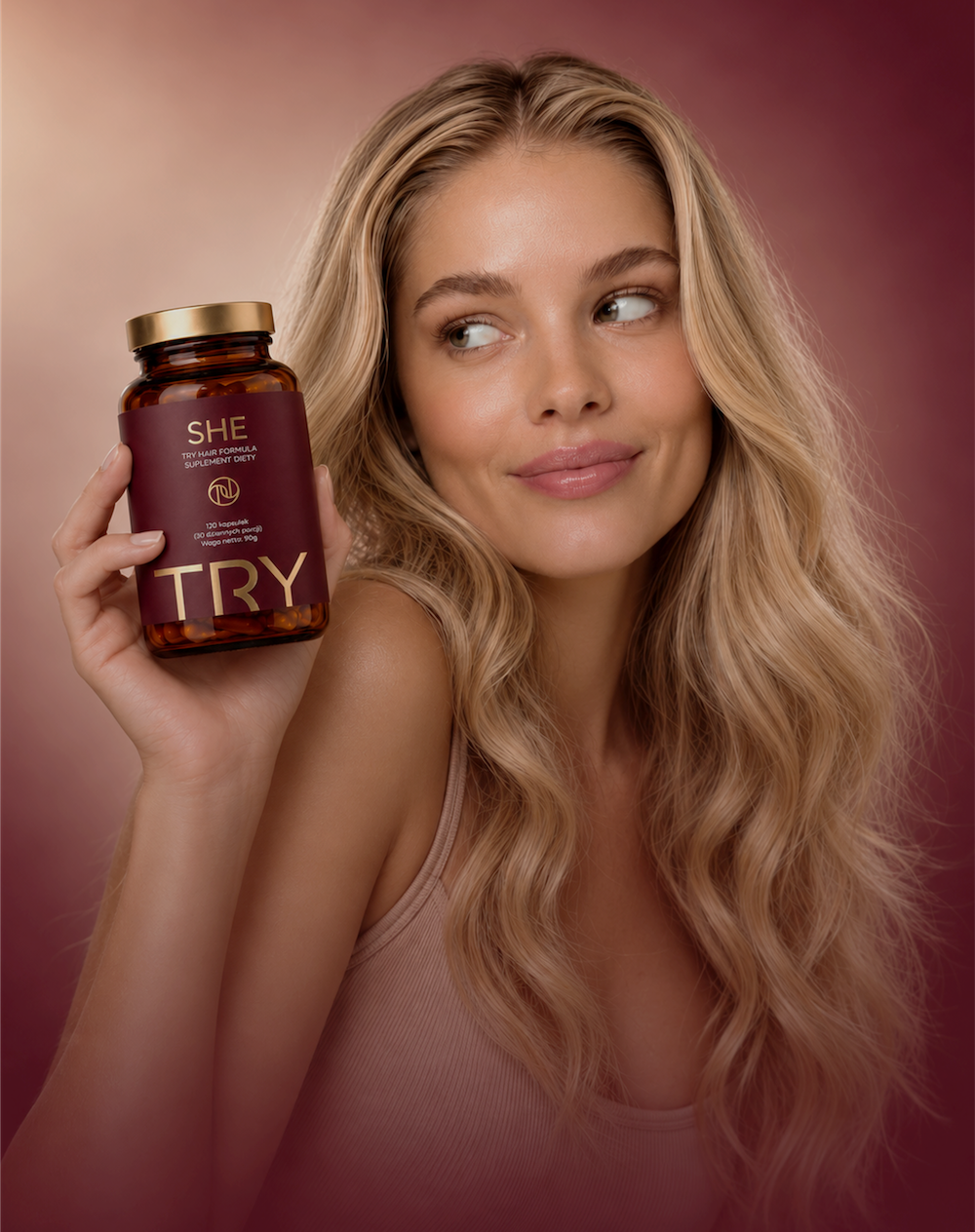 TRY SHE Hair Formula campaign portrait